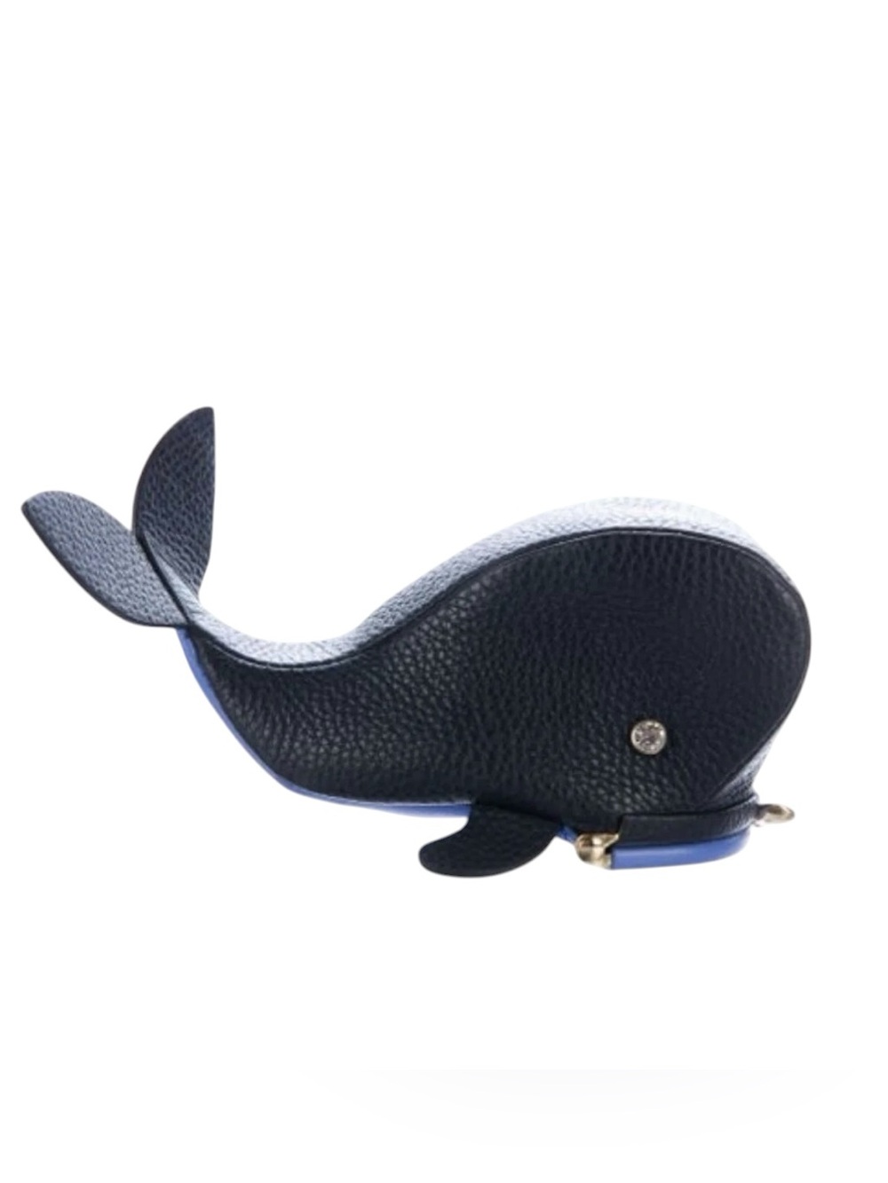 KATE SPADE WHALE OFF WE GO BLUE LEATHER KISSLOCK COIN PURSE